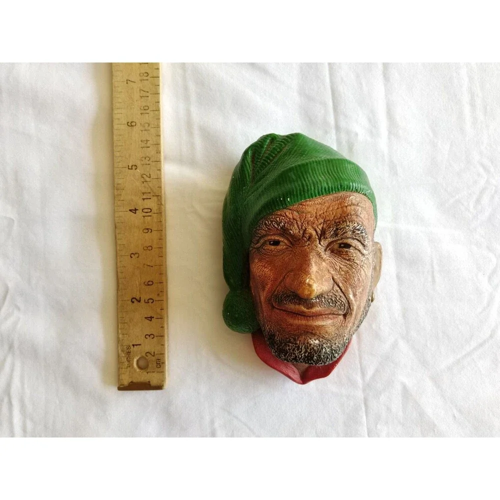 Vintage Chalkware Plaster Head Corsican Fisherman Sailor French 5.5